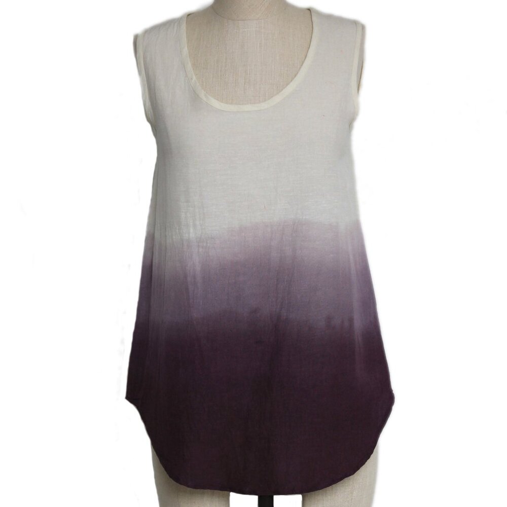 Purple and Cream Ombre Sleeveless Blouse